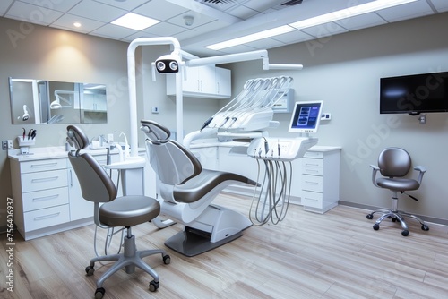 a dental clinic office with dentist equipment professional photography