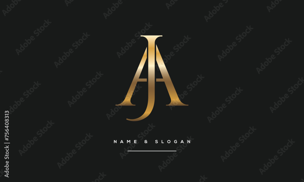Alphabets Letters JA, AJ, Initials Logo Monogram