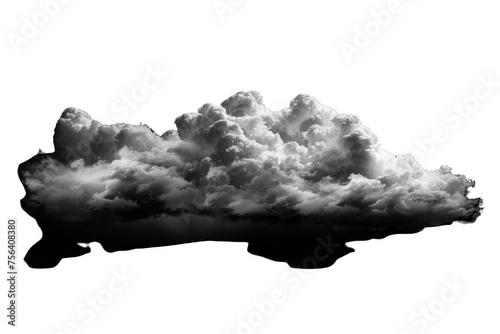 Detailed illustration of a stratus cloud isolated on a transparent background. Minimal design for elegant atmospheric beauty. photo