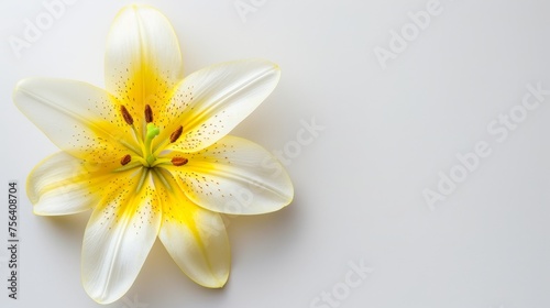 Funeral lily isolated on white background with space provided for text insertion