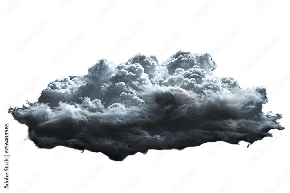 Detailed illustration of a dark nimbus cloud isolated on a transparent background. Intense and dramatic atmospheric design. - obrazy, fototapety, plakaty 
