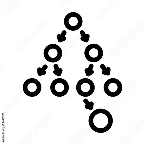 breadth first search bfs line icon vector. breadth first search bfs sign. isolated contour symbol black illustration