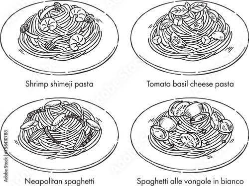 パスタペン画手描き