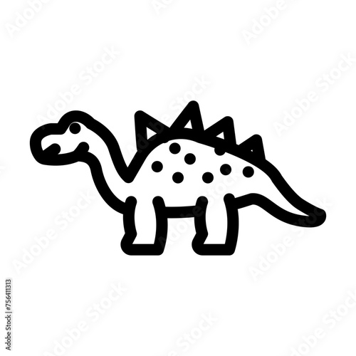 stegosaurus dinosaur animal line icon vector. stegosaurus dinosaur animal sign. isolated contour symbol black illustration