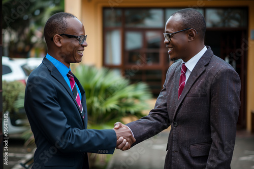 business people shaking hands photo