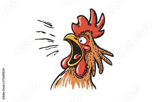 chicken with its mouth open