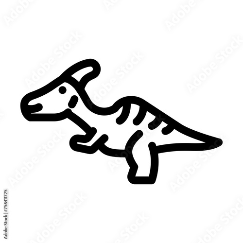 parasaurolophus dinosaur animal line icon vector. parasaurolophus dinosaur animal sign. isolated contour symbol black illustration