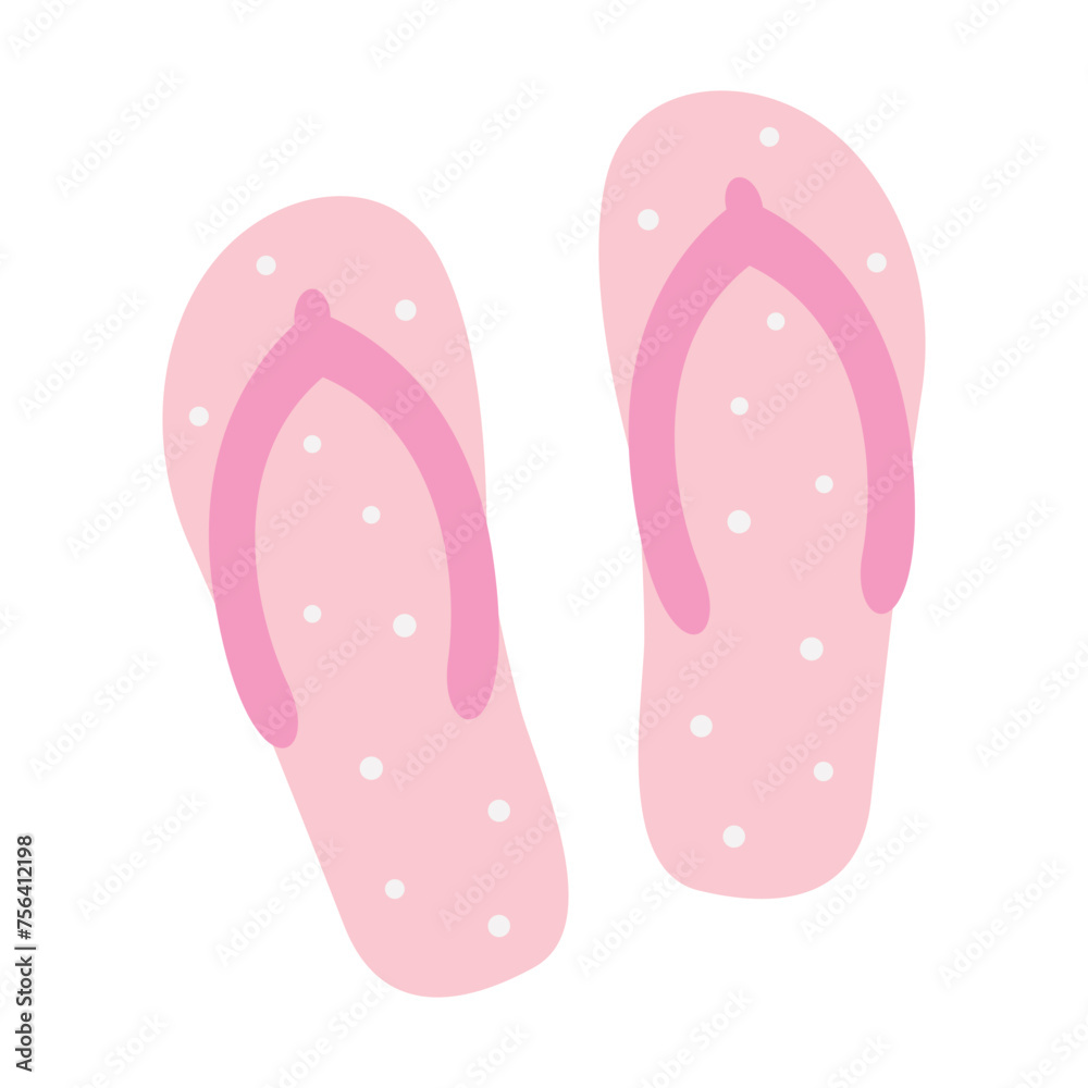 Pink Dotted Flip Flop Pair Icon Pink Dotted Flip Flop Pair Icon