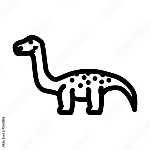diplodocus dinosaur animal line icon vector. diplodocus dinosaur animal sign. isolated contour symbol black illustration