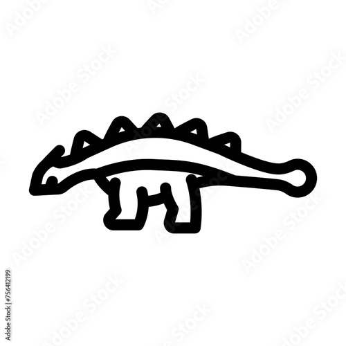 ankylosaurus dinosaur animal line icon vector. ankylosaurus dinosaur animal sign. isolated contour symbol black illustration