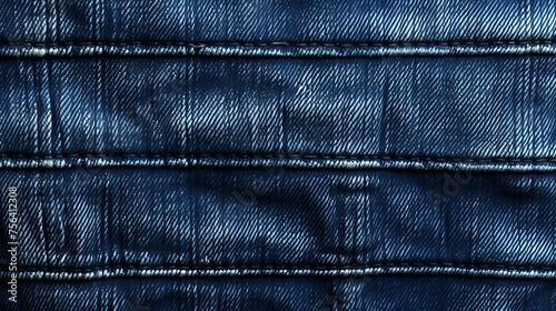 Close-up of selected denim, highlighting texture and seams