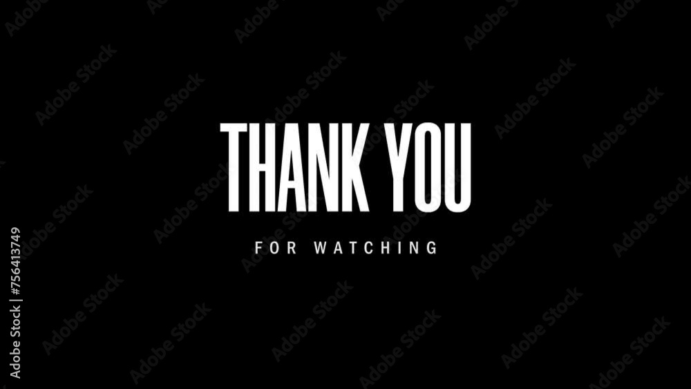 Pop up Thank you for watching motion video. Suitable for video end screen for your company