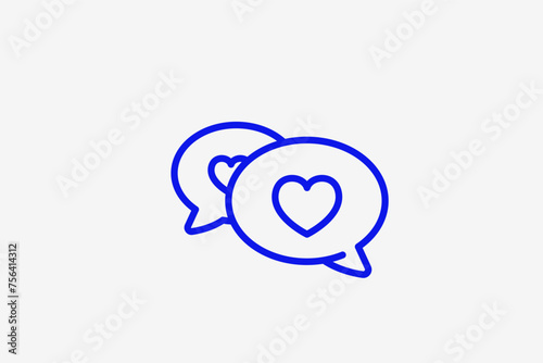 love talks illustration in line style design. Vector illustration.