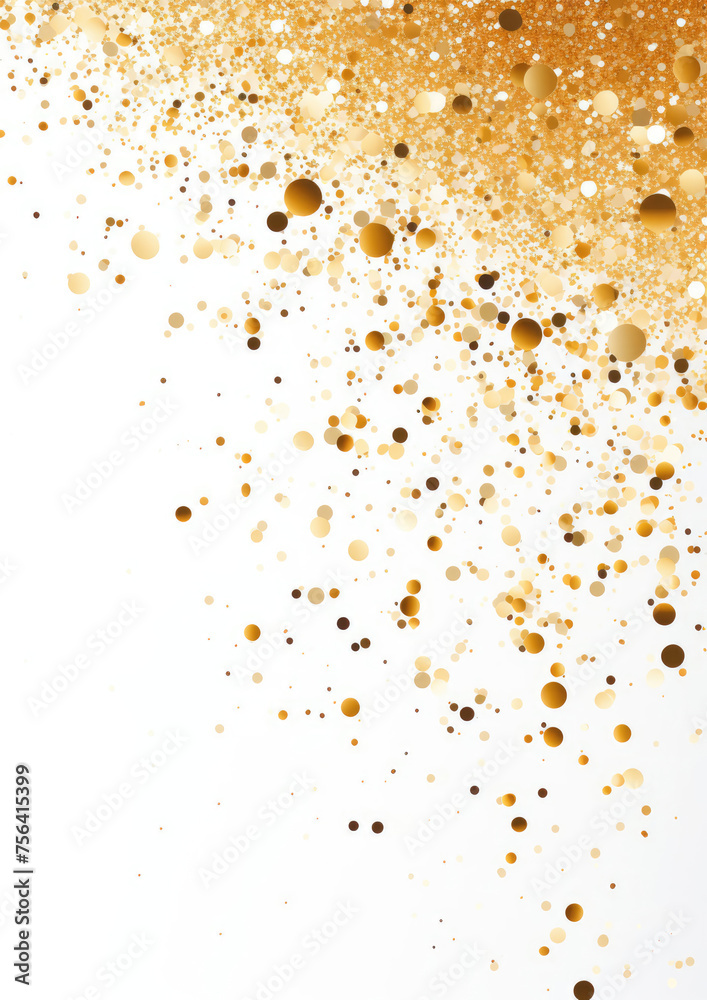 White and Gold Background With Bubbles