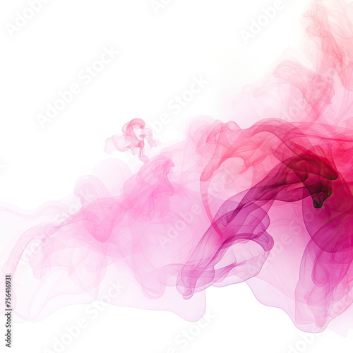 Pink and Red Smoke on White Background