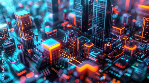 "Futuristic City Lights: A Close-Up Architectural Masterpiece"