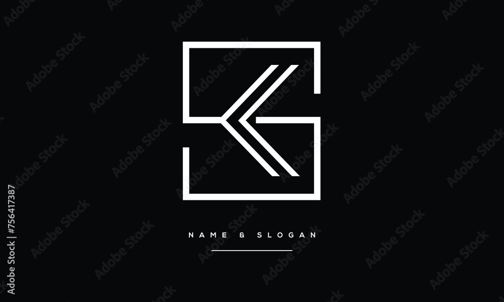 SK, KS,S , K, Abstract letters Logo monogram SK, KS,S , K, Abstract letters Logo monogram