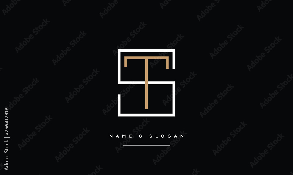 ST, TS, S, T, Abstract Letters Logo Monogram