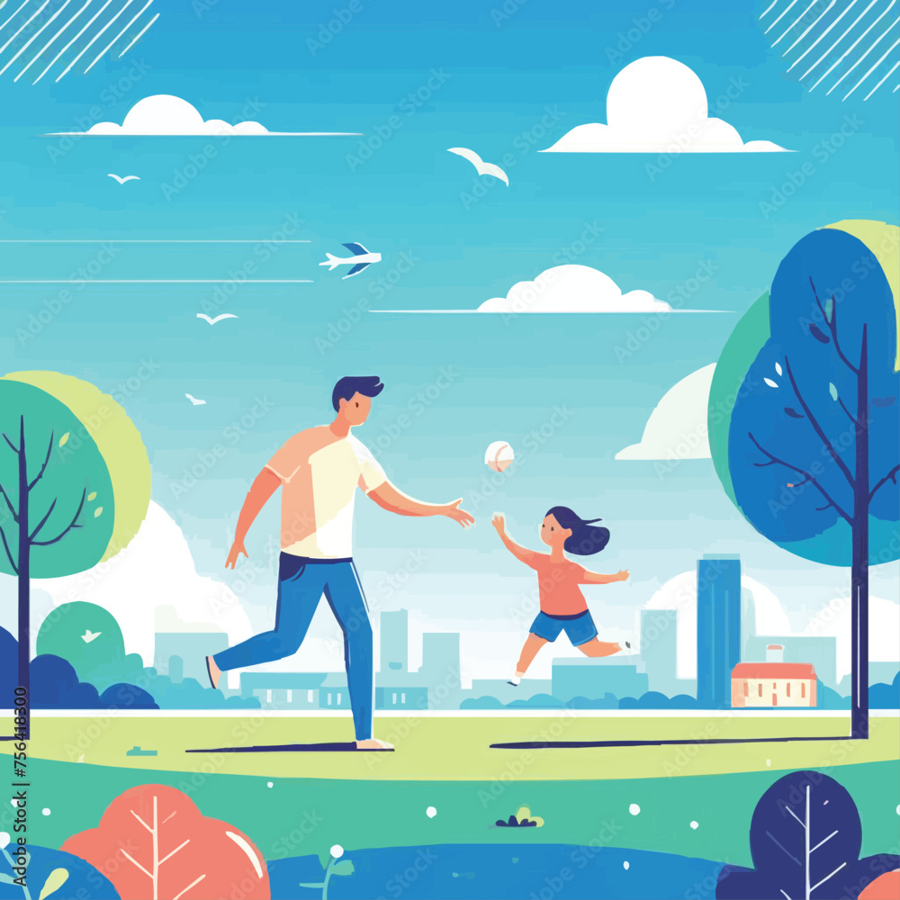 Flat father's day illustration Flat father's day illustration