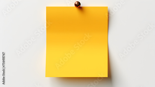 Yellow stick note isolated on white background