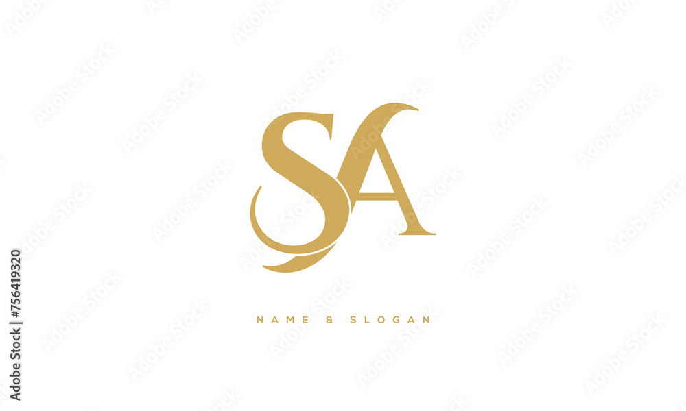 SA, AS, S, A, Abstract Letters Logo monogram SA, AS, S, A, Abstract Letters Logo monogram