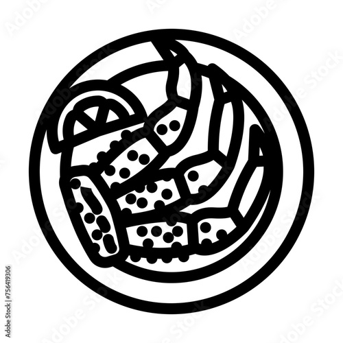 crab legs sea cuisine line icon vector. crab legs sea cuisine sign. isolated contour symbol black illustration