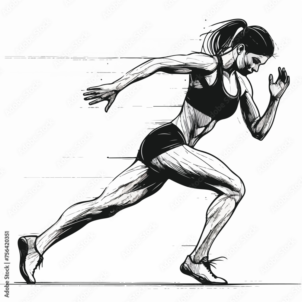 Fototapeta premium silhouette logo for running athlete woman