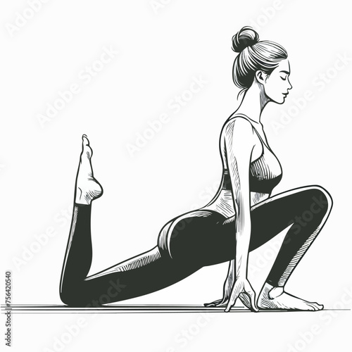 logo illustration for woman doing yoga