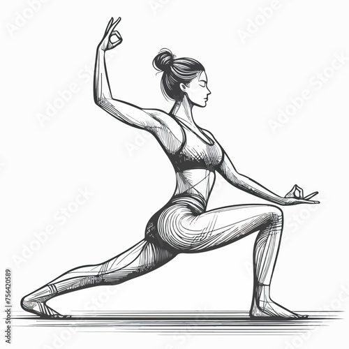 logo illustration for woman doing yoga