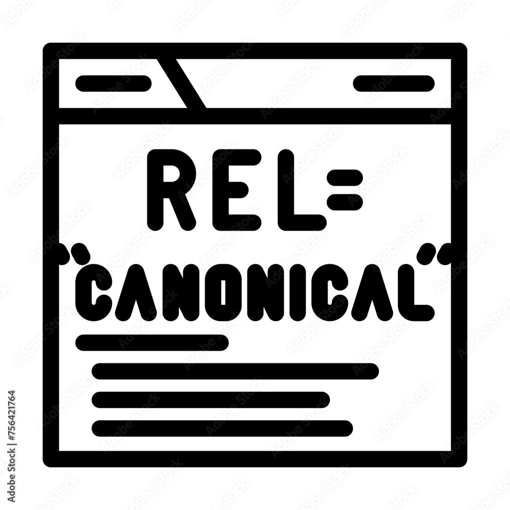 canonical url seo line icon vector. canonical url seo sign. isolated contour symbol black illustration canonical url seo line icon vector. canonical url seo sign. isolated contour symbol black illustration