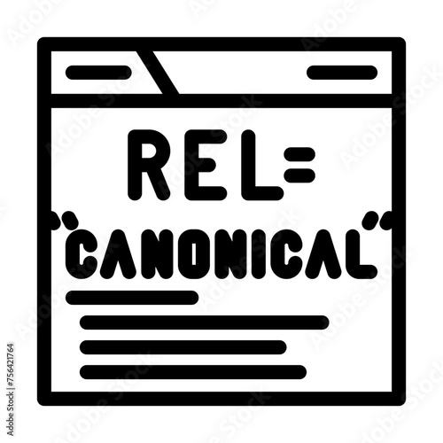 canonical url seo line icon vector. canonical url seo sign. isolated contour symbol black illustration