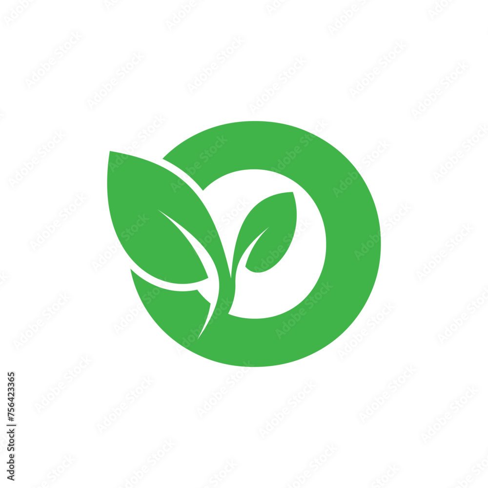 Leaf logo design vector with letter concept Leaf logo design vector with letter concept