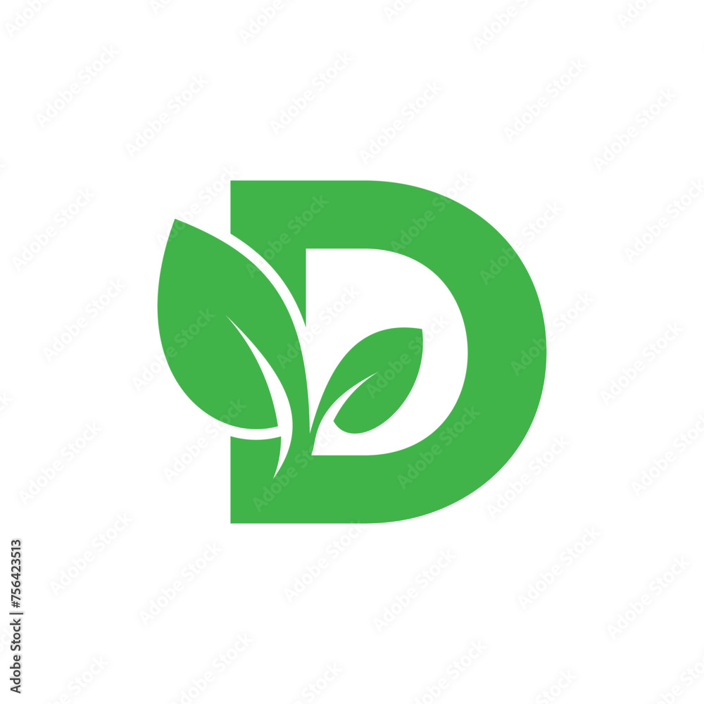 Leaf logo design vector with letter concept Leaf logo design vector with letter concept
