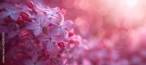 Lilac flowers double exposure in greeting card template with copy space for text placement © Ilja