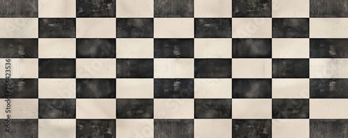 Black and White Checkered Surface Offering an Illusion of Depth
