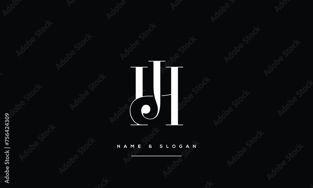 HJ, JH, H, J, Abstract Letters Logo Monogram HJ, JH, H, J, Abstract Letters Logo Monogram