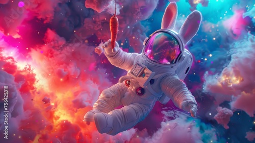 A playful astronaut adorned...