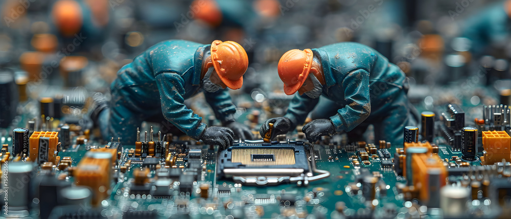 Miniature Electronic Technician Computer Repair, IT Support 