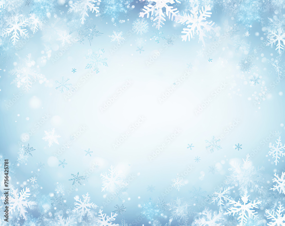 Blue and White Background With Snow Flakes Blue and White Background With Snow Flakes