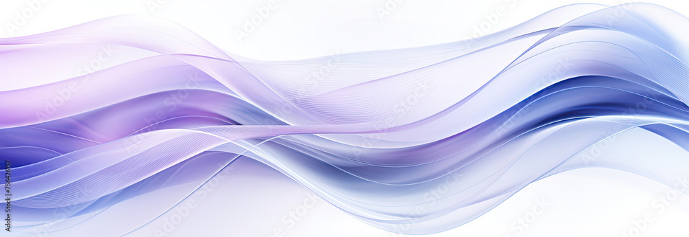 Blue and Purple Wave on White Background