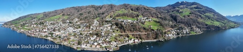 Panoramafoto von Walchwil ZG am Zugersee