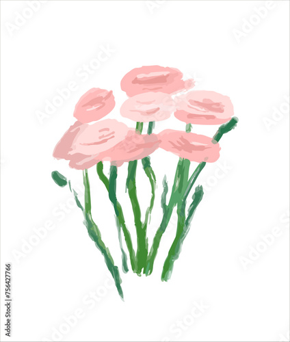 Little bouquet of flowers, watercolor. Printable vector watercolor illustration for your design. Isolated on transparent background © maria