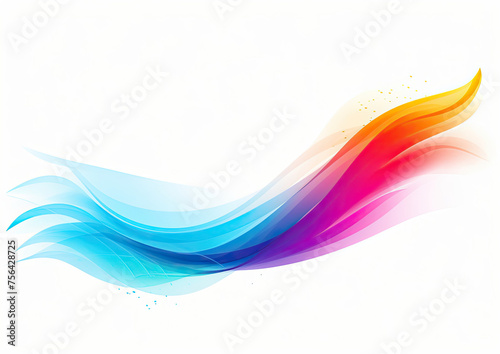 Rainbow-Colored Wave on White Background © Piotr