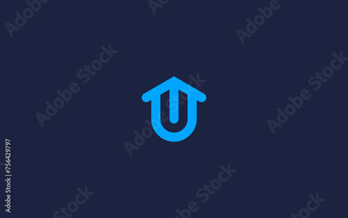 letter u with house logo icon design vector design template inspiration