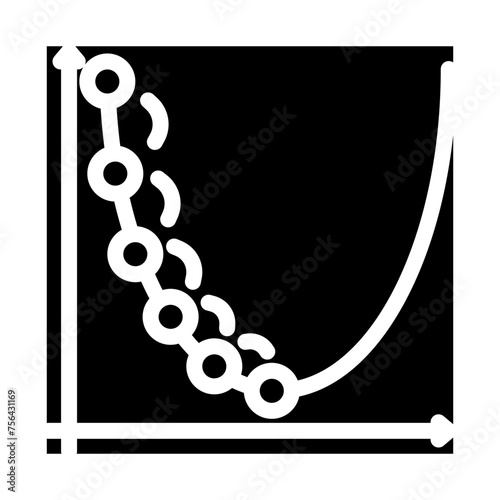 gradient descent algorithm glyph icon vector. gradient descent algorithm sign. isolated symbol illustration