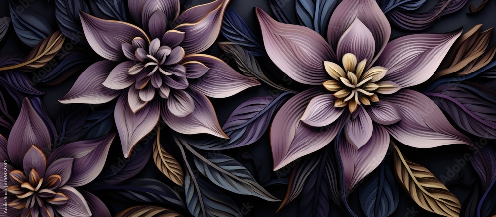 Abstract 3D Floral Pattern Design for Fabric and Paper. Abstract 3D Floral Pattern Design for Fabric and Paper.
