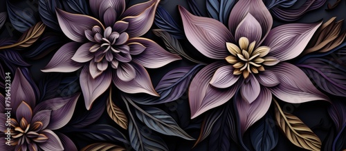 Abstract 3D Floral Pattern Design for Fabric and Paper.