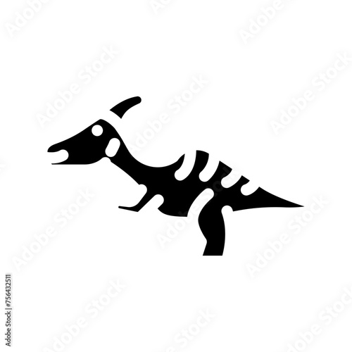 parasaurolophus dinosaur animal glyph icon vector. parasaurolophus dinosaur animal sign. isolated symbol illustration