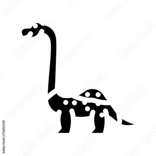 brachiosaurus dinosaur animal glyph icon vector. brachiosaurus dinosaur animal sign. isolated symbol illustration