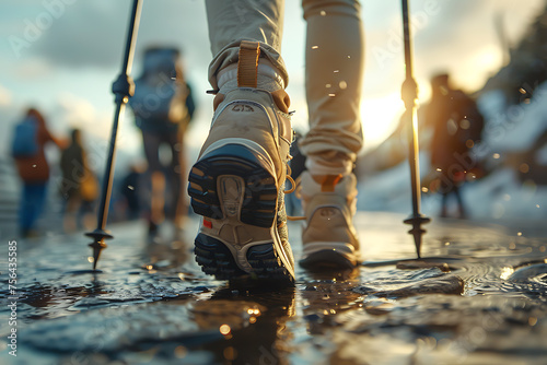 Nordic walking or hiking
 photo